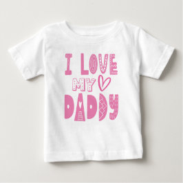 Camiseta De Bebé Amo la tipografía rosa del corazón de mi papá