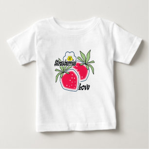 Camiseta De Bebé Amo las fresas.