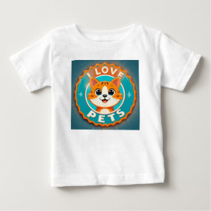 Camiseta De Bebé Amo las mascotas gato lindo