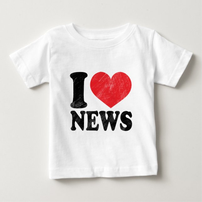 Camiseta De Bebé Amo las noticias (Anverso)