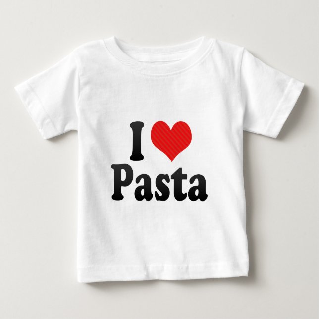 Camiseta De Bebé Amo las pastas (Anverso)