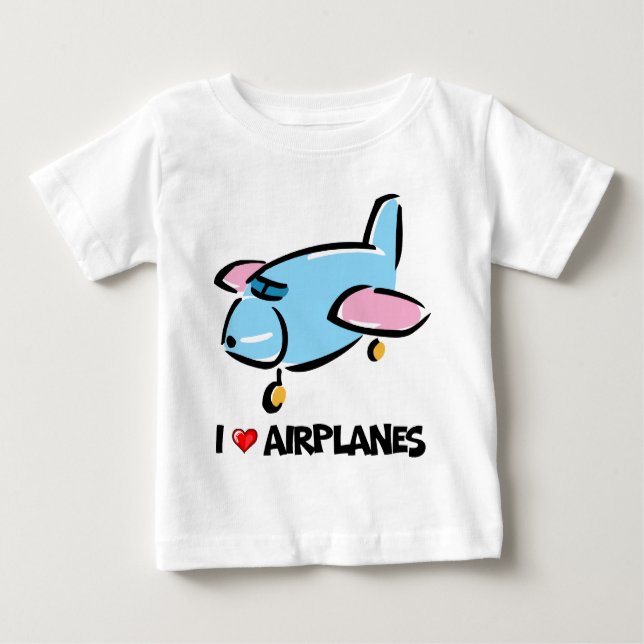 Camiseta De Bebé Amo los aeroplanos (Anverso)