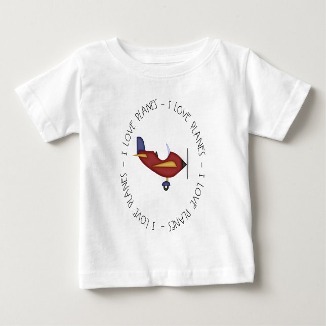 Camiseta De Bebé Amo los aviones (Anverso)