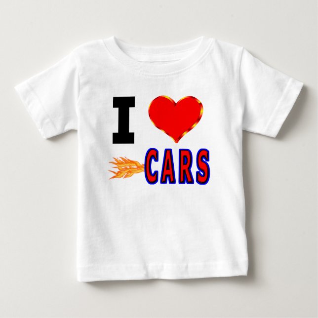 Camiseta De Bebé Amo los coches rápidos (Anverso)