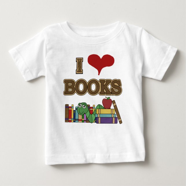 Camiseta De Bebé Amo los libros (Anverso)