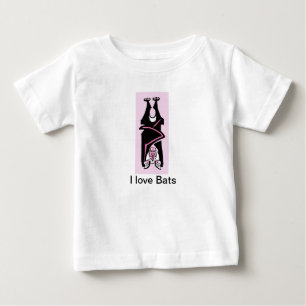 Camiseta De Bebé Amo los murciélagos- Halloween- Gráfico animal-
