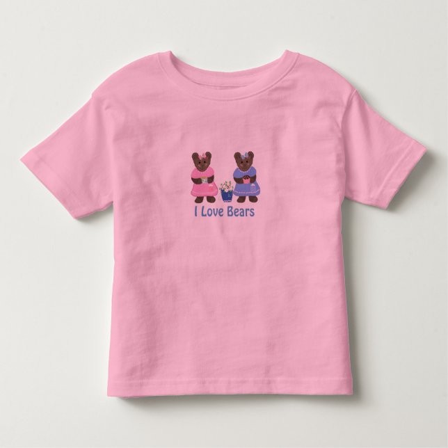 Camiseta De Bebé Amo los osos (Anverso)