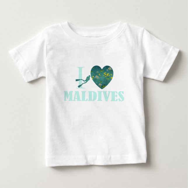 Camiseta De Bebé Amo Maldivas (Anverso)