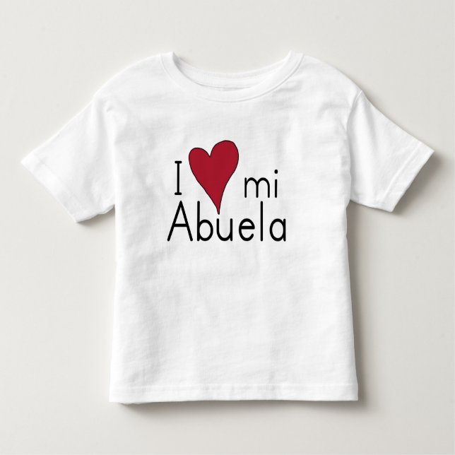 Camiseta De Bebé Amo mi abuela (Anverso)