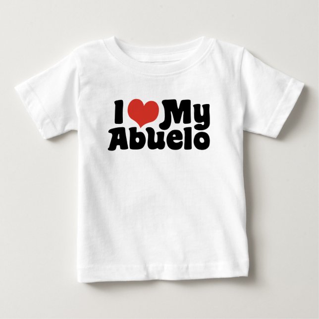 Camiseta De Bebé Amo Mi Abuelo (Anverso)