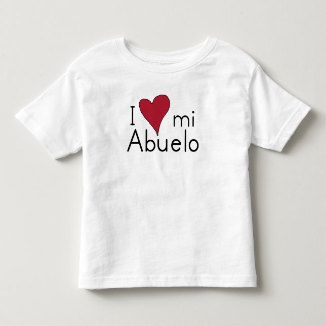 Camiseta De Bebé Amo mi Abuelo (Anverso)