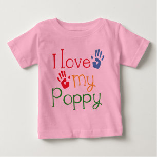 Camiseta De Bebé Amo mi amapola (Handprints)