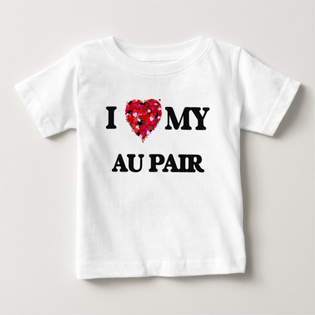 Camiseta De Bebé Amo mi au pair (Anverso)