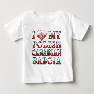 Camiseta De Bebé Amo mi bandera de Babcia canadiense polaca