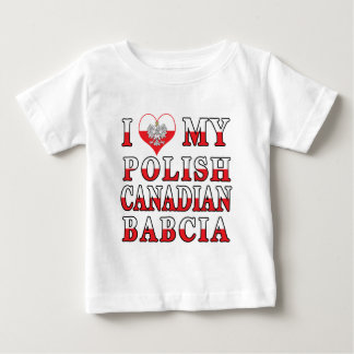 Camiseta De Bebé Amo mi bandera de Babcia canadiense polaca