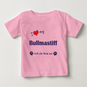 Camiseta De Bebé Amo mi Bullmastiff (el perro femenino)