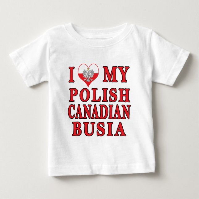 Camiseta De Bebé Amo mi Busia canadiense polaca (Anverso)