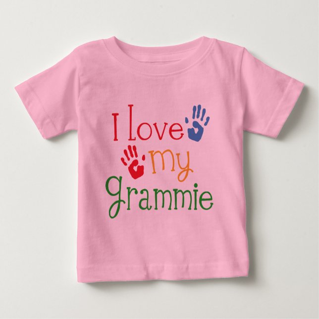 Camiseta De Bebé Amo mi Grammie Handprints (Anverso)