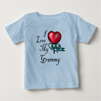 Camiseta De Bebé Amo Mi Grammy Heart Lollipop
