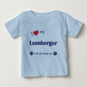 Camiseta De Bebé Amo mi Leonberger (el perro femenino)