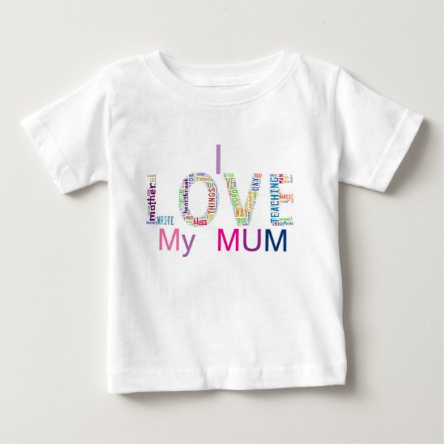 Camiseta De Bebé Amo mi mamá (Anverso)