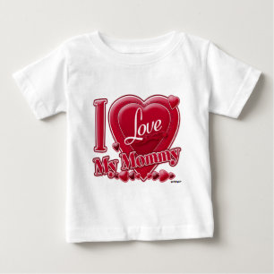 Camiseta De Bebé Amo mi mami roja - corazón