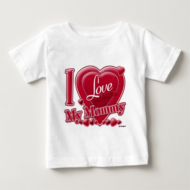 Camiseta De Bebé Amo mi mami roja - corazón (Anverso)