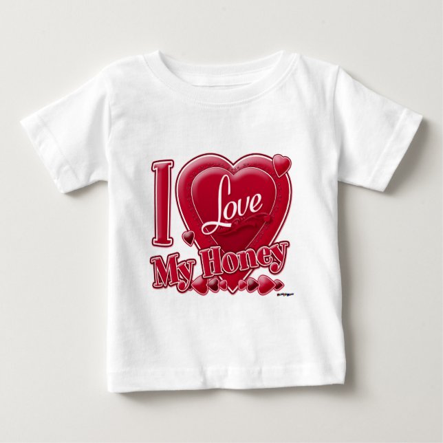 Camiseta De Bebé Amo mi miel roja - corazón (Anverso)