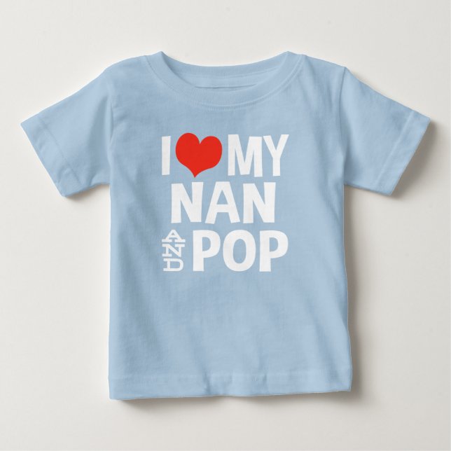 Camiseta De Bebé Amo mi Nan y mi Pop (Anverso)