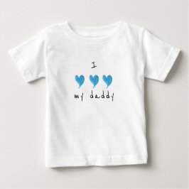 Camiseta De Bebé Amo Mi Papi Corazón Azul