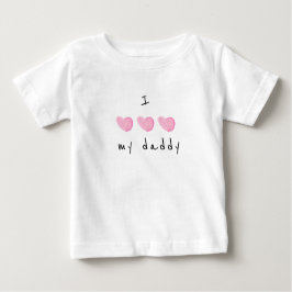 Camiseta De Bebé Amo Mi Papi Corazón Rosa