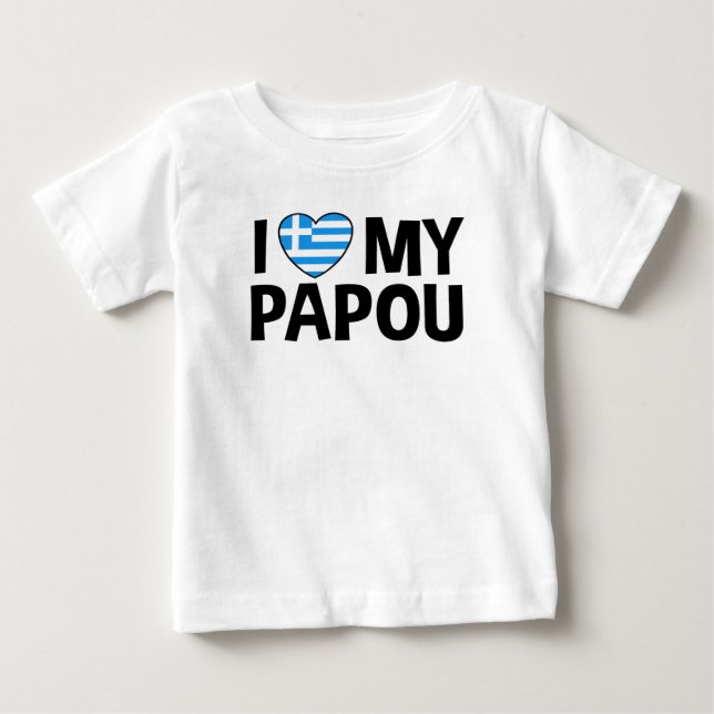 Camiseta De Bebé Amo Mi Papou (Anverso)