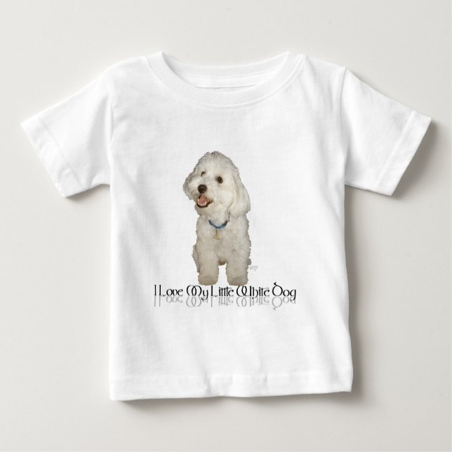 Camiseta De Bebé Amo Mi Perro Blanco Pequeño - Habanés (Anverso)