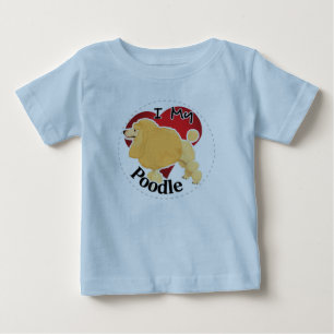Camiseta De Bebé Amo mi perro de caniche divertido y lindo adorable
