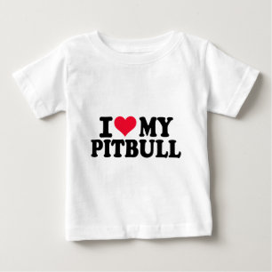 Camiseta De Bebé Amo mi Pitbull