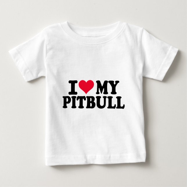 Camiseta De Bebé Amo mi Pitbull (Anverso)