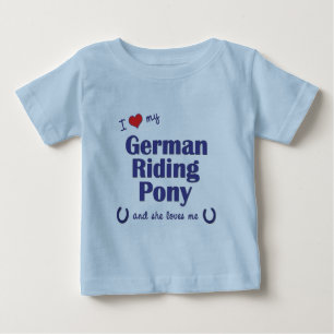 Camiseta De Bebé Amo mi potro alemán del montar a caballo (el potr