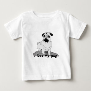 Camiseta De Bebé ¡Amo mi pug!