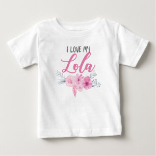 Camiseta De Bebé Amo mi ramo rosado de Lola