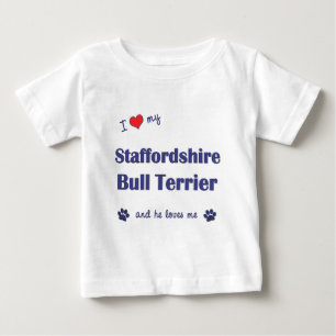 Camiseta De Bebé Amo mi Staffordshire bull terrier (el perro