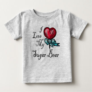 Camiseta De Bebé Amo Mi Sugar Oso Corazón Lollipop