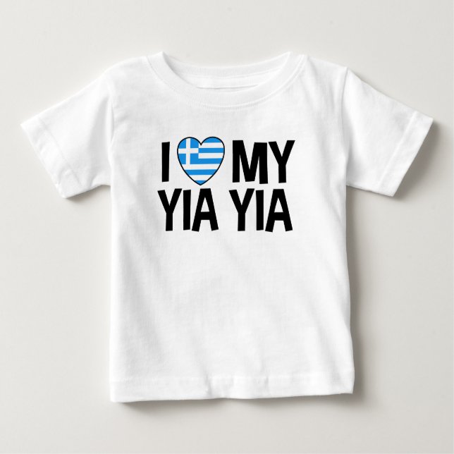 Camiseta De Bebé Amo Mi Yia Yia (Anverso)