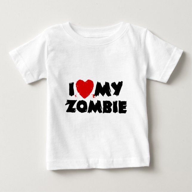 Camiseta De Bebé Amo Mi Zombie (Anverso)