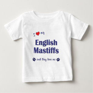 Camiseta De Bebé Amo mis mastines ingleses (los perros múltiples)