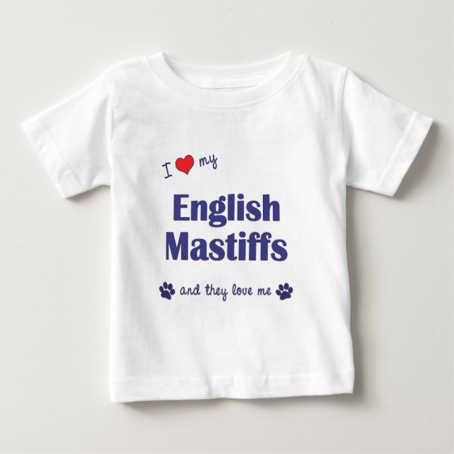 Camiseta De Bebé Amo mis mastines ingleses (los perros múltiples) (Anverso)