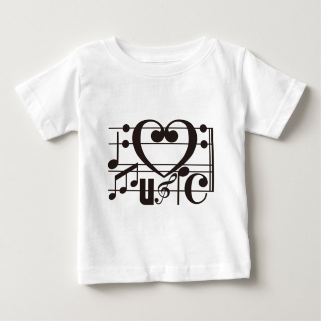 CAMISETA DE BEBÉ AMO MÚSICA (Anverso)