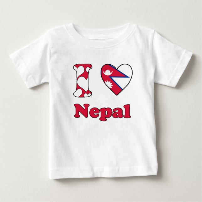 Camiseta De Bebé Amo Nepal (Anverso)
