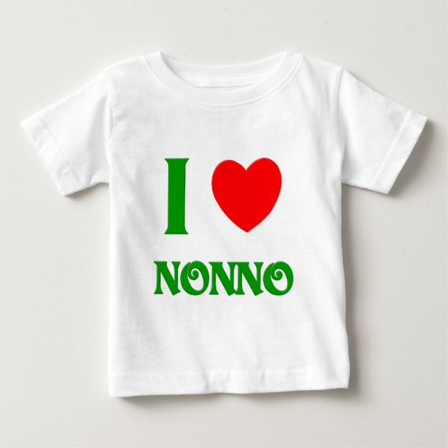 Camiseta De Bebé Amo Nonno (el abuelo italiano) (Anverso)