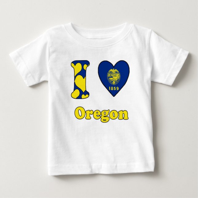 Camiseta De Bebé Amo Oregón (Anverso)