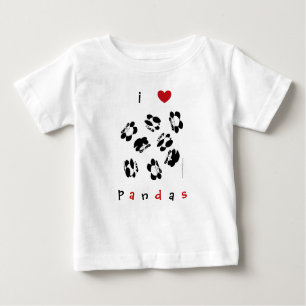 Camiseta De Bebé amo pandas